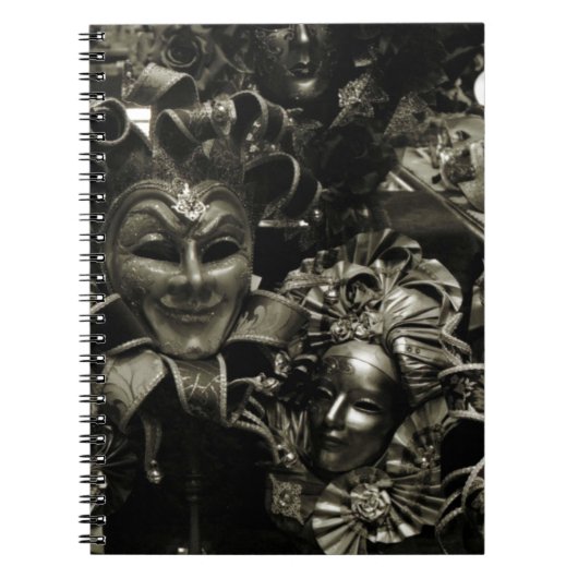 Gothic Dark Masquerade Masken Schwarz Notizblock (Vorderseite)