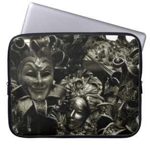 Gothic Dark Masquerade Masken Schwarz und Weiß Laptopschutzhülle