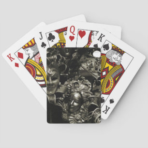 Gothic Dark Masquerade Masken Schwarz und Weiß Spielkarten