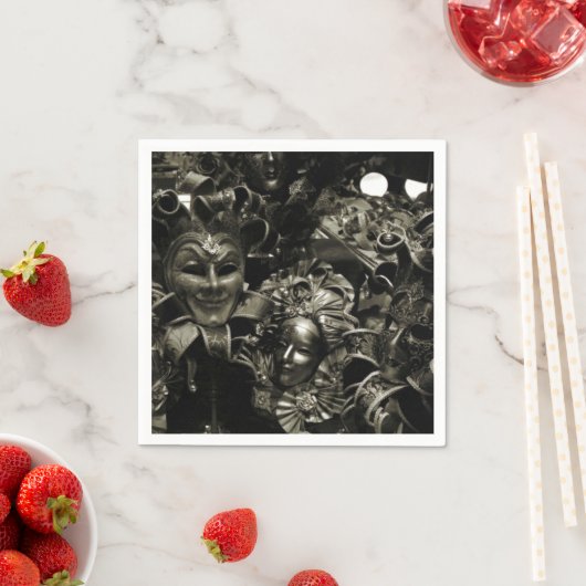 Gothic Dark Masquerade Masken Schwarz-Weiß Serviette (Beispiel)