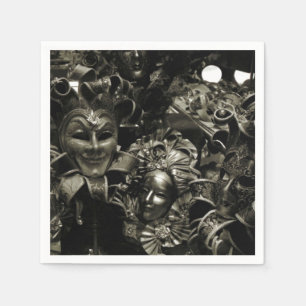 Gothic Dark Masquerade Masken Schwarz-Weiß Serviette