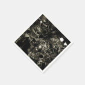 Gothic Dark Masquerade Masken Schwarz-Weiß Serviette (Ecke)
