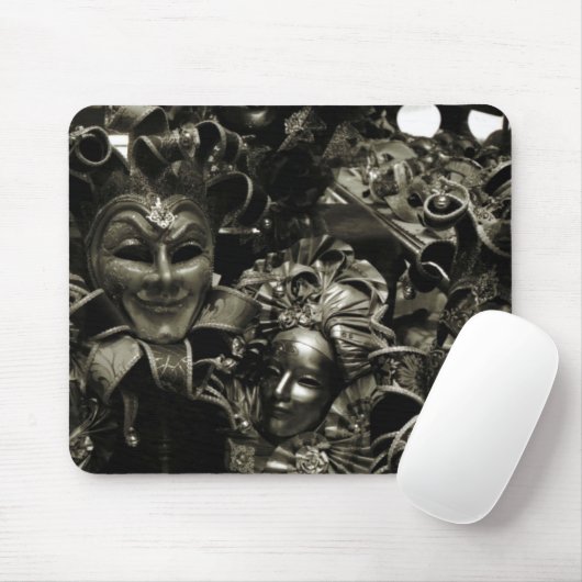 Gothic Dark Masquerade Masks Black and White Mousepad (Mit Mouse)