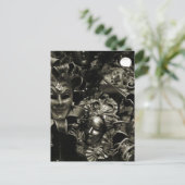 Gothic Dark Masquerade Masks Black and White Postkarte (Stehend Vorderseite)
