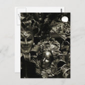 Gothic Dark Masquerade Masks Black and White Postkarte (Vorne/Hinten)