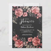 Gothic Dark Moody Floral Brautparty Einladung (Vorderseite)