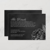 Gothic Dark Moody Monochrome Rose Wedding Begleitkarte (Vorne/Hinten)