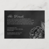 Gothic Dark Moody Monochrome Rose Wedding Begleitkarte (Vorderseite)