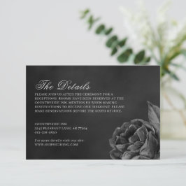 Gothic Dark Moody Monochrome Rose Wedding Begleitkarte