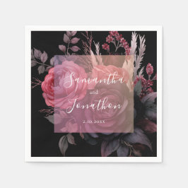 Gothic Dark Moody Rose Wedding Serviette