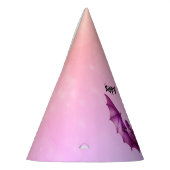 Gothic Dark Pink Flying Spooky Birthday Bat Partyhütchen (Links)