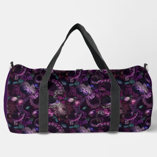 Gothic Dark Pink Tentacle mit Blume Duffle Bag (Vorderseite)