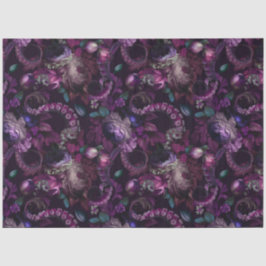 Gothic Dark Pink Tentacle mit Blume Seidenpapier