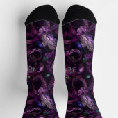 Gothic Dark Pink Tentakel Mit Blumen Socken (Oben)