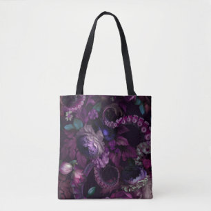 Gothic Dark Pink Tentakel Mit Blumen Tasche