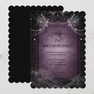 Gothic Dark Purple Geburtstagseinladung Einladung