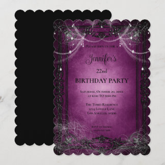 Gothic Dark Purple Geburtstagseinladung Einladung