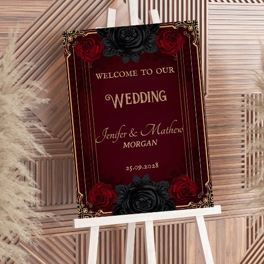 Gothic Dark Romance Elegantes Willkommensschild Poster