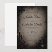 Gothic Dark Romance Hochzeit Einladung (Vorne/Hinten)