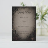 Gothic Dark Romance Hochzeit RSVP Karte (Stehend Vorderseite)