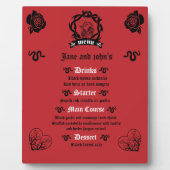 Gothic Dark Romance Hochzeitsmenü Fotoplatte (Vorderseite)