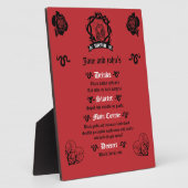 Gothic Dark Romance Hochzeitsmenü Fotoplatte (Seite)