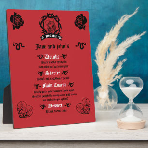 Gothic Dark Romance Hochzeitsmenü Fotoplatte
