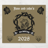 Gothic Dark Romance Hochzeitsmenü Schaumweinetikett (Einzelnes Label)
