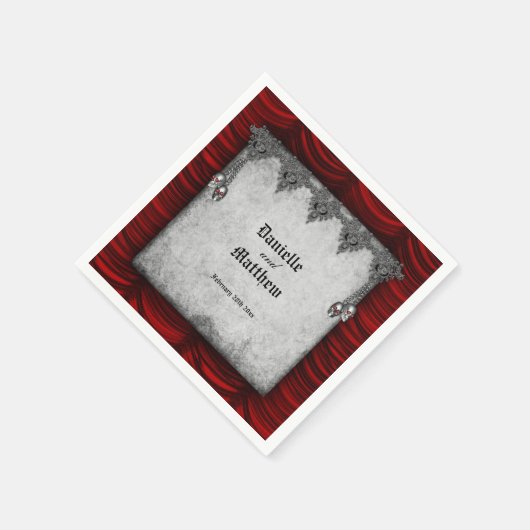 Gothic Dark Romance Wedding Serviette (Ecke)