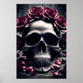 Gothic Dark Rose & Skull Poster (Vorne)