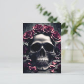 Gothic Dark Rose & Skull Poster Postkarte (Stehend Vorderseite)