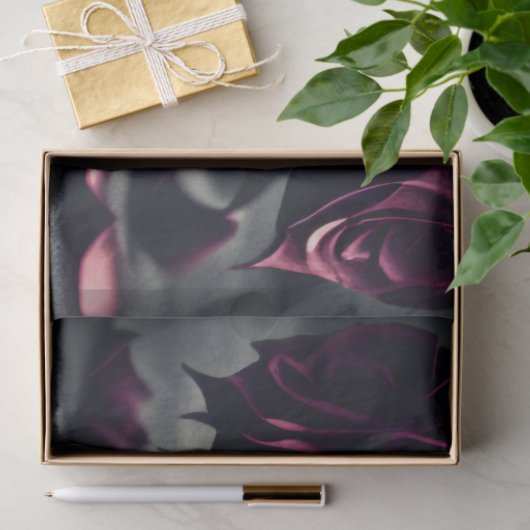 Gothic Dark Rose & Skull Seidenpapier (Geschenk)
