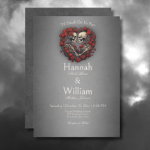 Gothic Dark Skeletts & Rose Heart Wedding