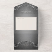 Gothic Dark Skeletts & Rose Herz No Dinner All In One Einladung (Außenbereich)