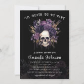 Gothic Dark Skull Floral Halloween Brautparty Einladung (Vorderseite)