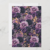 Gothic Dark Skull Floral Halloween Brautparty Einladung (Rückseite)