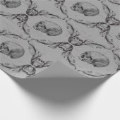Gothic Dark Skull Viktorianisch Elegant Geschenkpapier (Ecke)