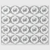 Gothic Dark Skull Viktorianisch Elegant Geschenkpapier (Flach)