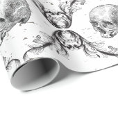 Gothic Dark Skull Viktorianisch Elegant Geschenkpapier (Rolleneckpunkt)
