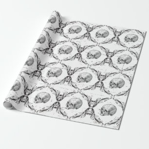 Gothic Dark Skull viktorianische Eleganz Geschenkpapier