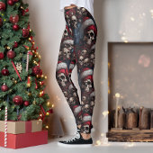 Gothic Dark Skulls Weihnachtsmannmützen Gothmas We Leggings