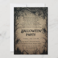 Gothic Dark Trees Creepy Gedicht Halloween-Party