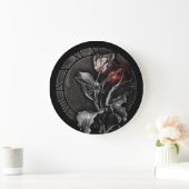 Gothic Dark tulips Große Wanduhr (Zuhause)
