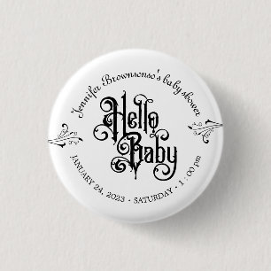 Gothic Dark Vintage Hallo Baby  Button