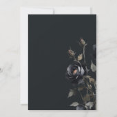 Gothic Dark Watercolor Black Rose Brautparty Einladung (Rückseite)