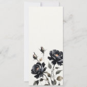 Gothic Dark Watercolor Black Rose Wedding Menu Einladung (Rückseite)