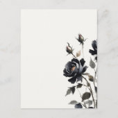 Gothic Dark Watercolor Schwarze Rose Hochzeitsdeta Begleitkarte (Rückseite)
