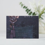 Gothic Dark Wedding RSVP-Karte RSVP Karte (Stehend Vorderseite)