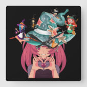 Gothic Darlings Quadratische Wanduhr (Vorderseite)