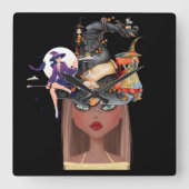 Gothic Darlings Quadratische Wanduhr (Vorderseite)